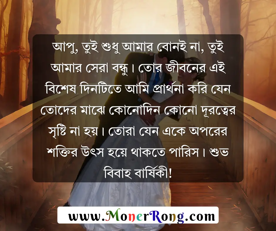 বোনের বিবাহ বার্ষিকী শুভেচ্ছা