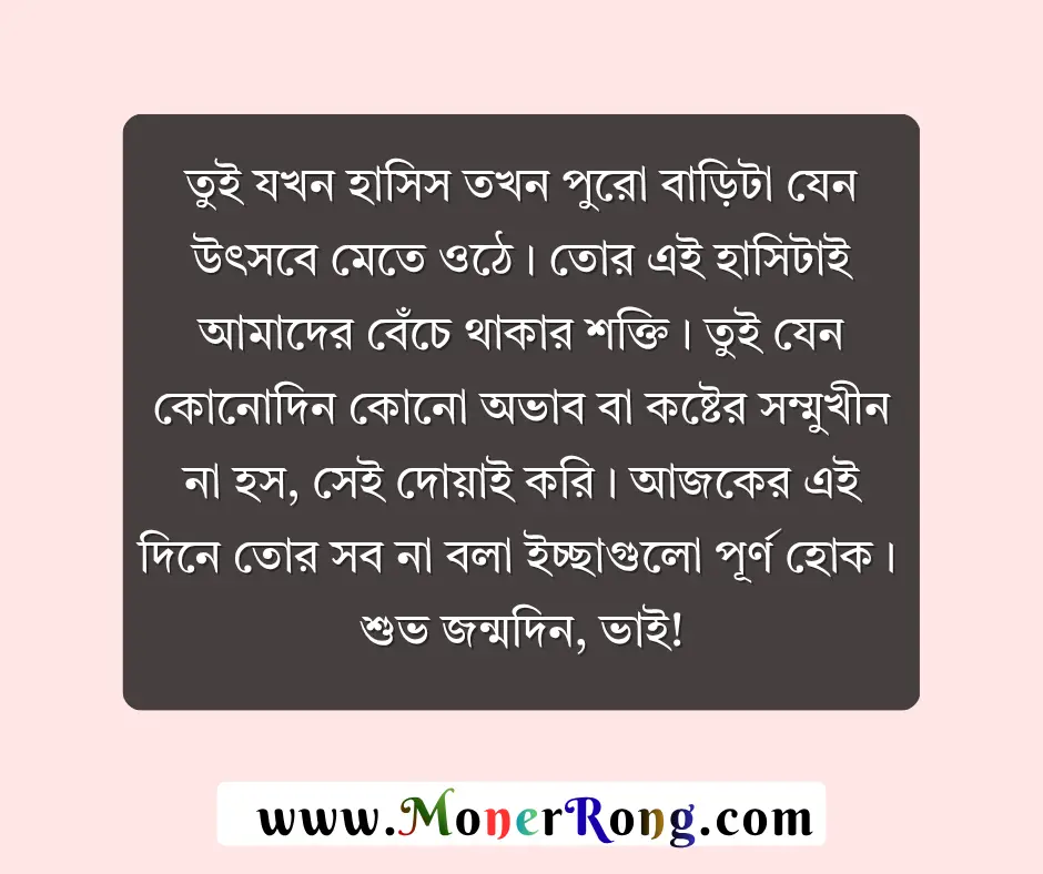 ছোট ভাইয়ের জন্মদিনের শুভেচ্ছা স্ট্যাটাস