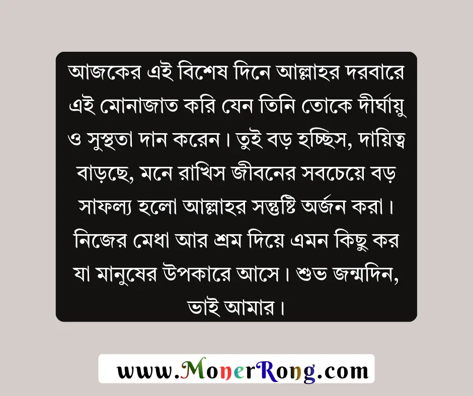 ছোট ভাইয়ের জন্মদিনের শুভেচ্ছা স্ট্যাটাস