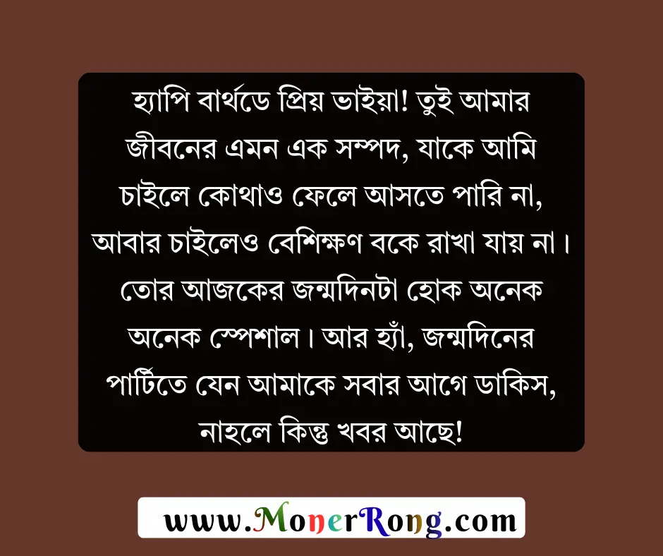 বড় ভাইয়ের জন্মদিনের শুভেচ্ছা