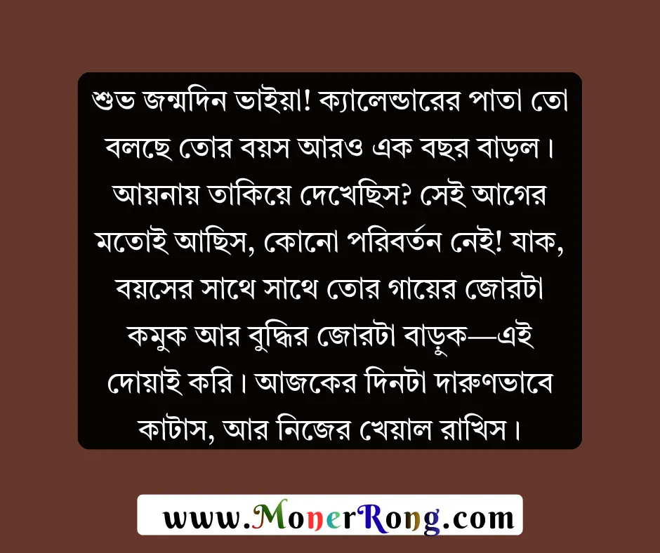 বড় ভাইয়ের জন্মদিনের শুভেচ্ছা