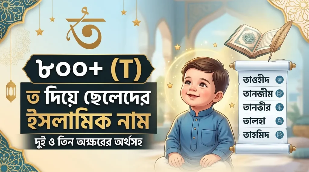 ৮০০+ (T) ত দিয়ে ছেলেদের ইসলামিক নাম: দুই ও তিন অক্ষরের অর্থসহ