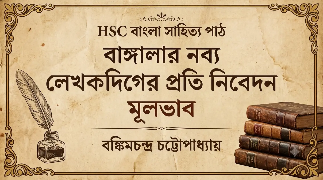 বাঙ্গালার নব্য লেখকদিগের প্রতি নিবেদন মূলভাব