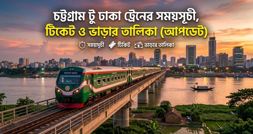 চট্টগ্রাম টু ঢাকা ট্রেনের সময়সূচী, টিকেট ও ভাড়ার তালিকা (আপডেট)