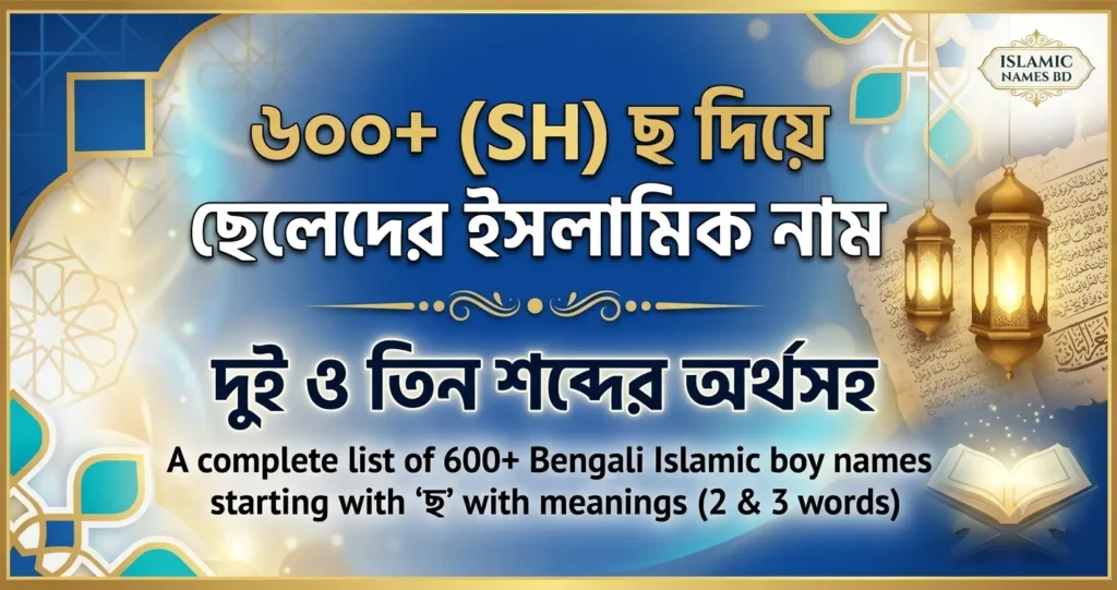 ৬০০+ (SH) ছ দিয়ে ছেলেদের ইসলামিক নাম: দুই ও তিন অক্ষরের অর্থসহ