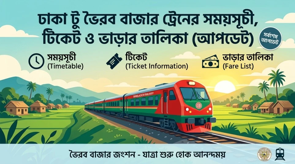 ঢাকা টু ভৈরব বাজার ট্রেনের সময়সূচী