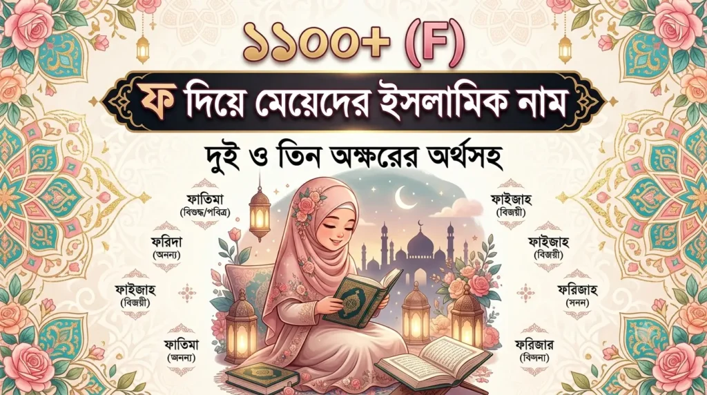 ১১০০+ (F) ফ দিয়ে মেয়েদের ইসলামিক নাম: দুই ও তিন অক্ষরের অর্থসহ