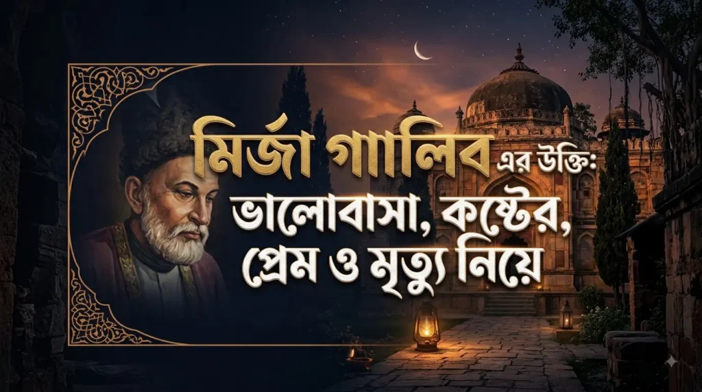 মির্জা গালিব এর উক্তি: ভালোবাসা, কষ্টের, প্রেম ও মৃত্যু নিয়ে
