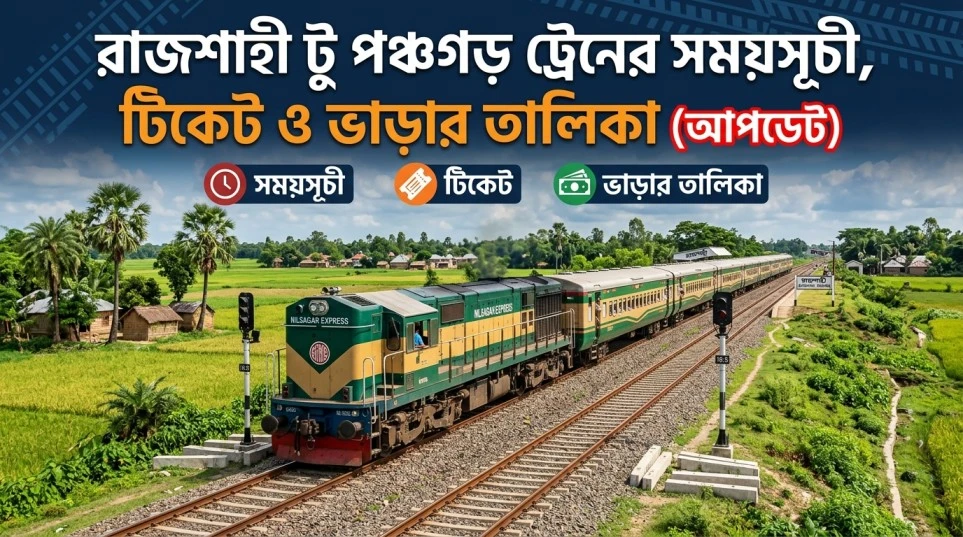 রাজশাহী টু পঞ্চগড় ট্রেনের সময়সূচী, টিকেট ও ভাড়ার তালিকা (আপডেট)