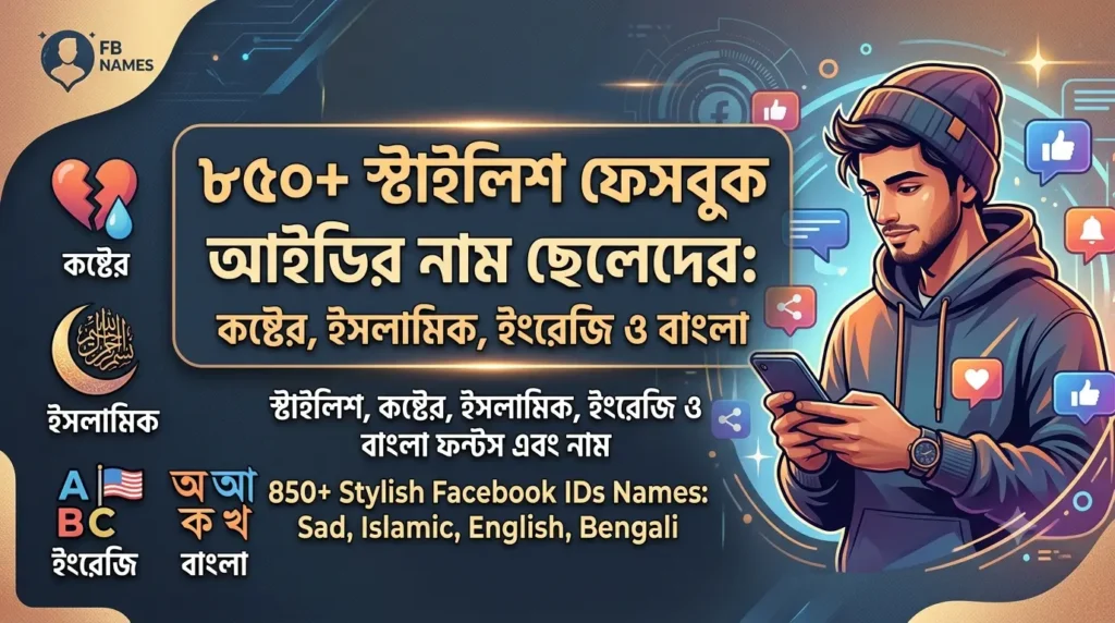 স্টাইলিশ ফেসবুক আইডির নাম ছেলেদের: কষ্টের, ইসলামিক, ইংরেজি ও বাংলা